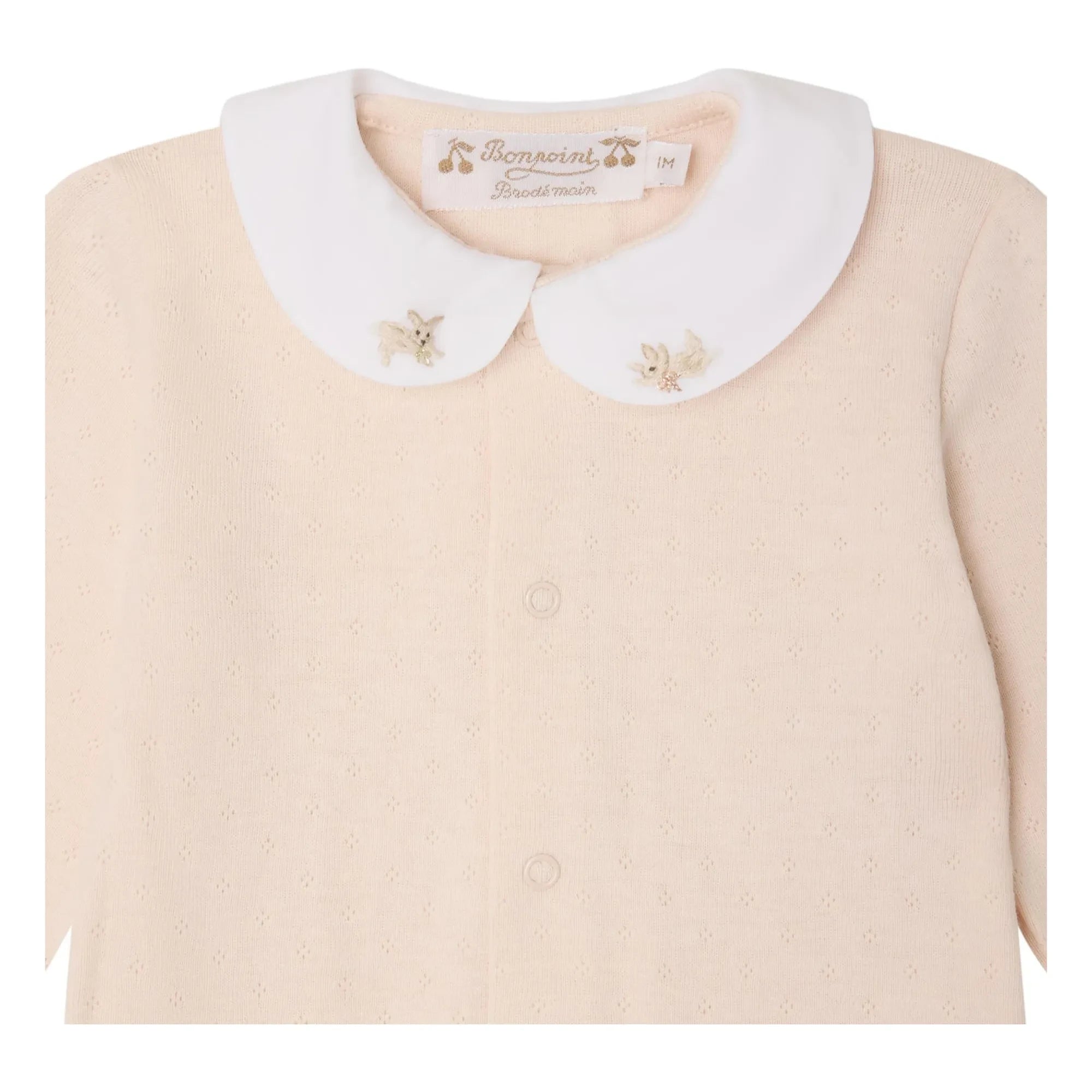 Bonpoint - Pijama Cayla Pointelle Algodón Orgánico | Rosa empolvado
