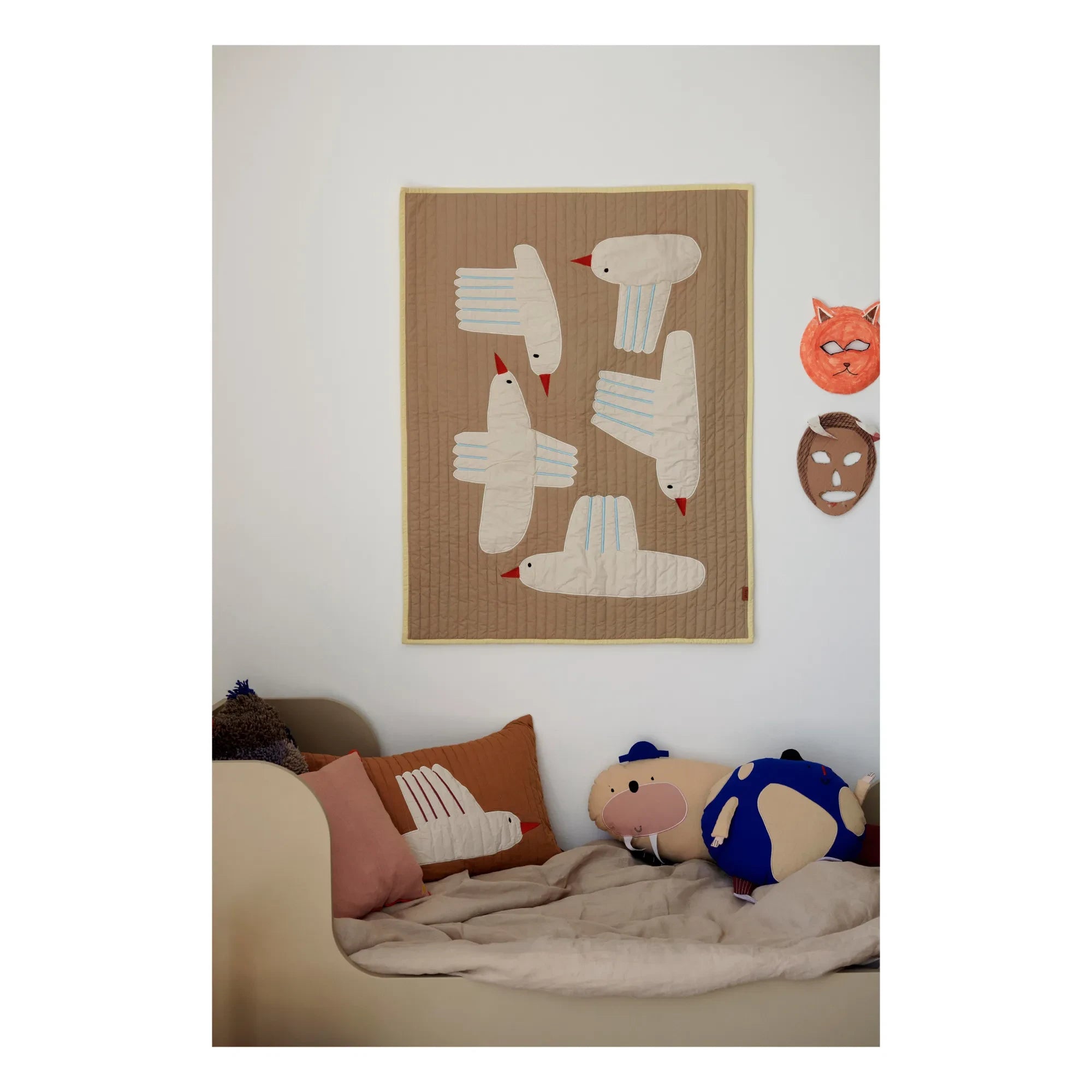 Ferm Living Kids - Manta Bird de algodón