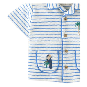 Gingersnaps - Camisa texturizada a rayas | Blanco