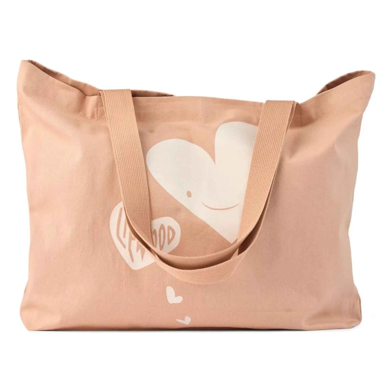 Liewood - Bolso Tote Grande Cœurs Algodón Orgánico | Rosa