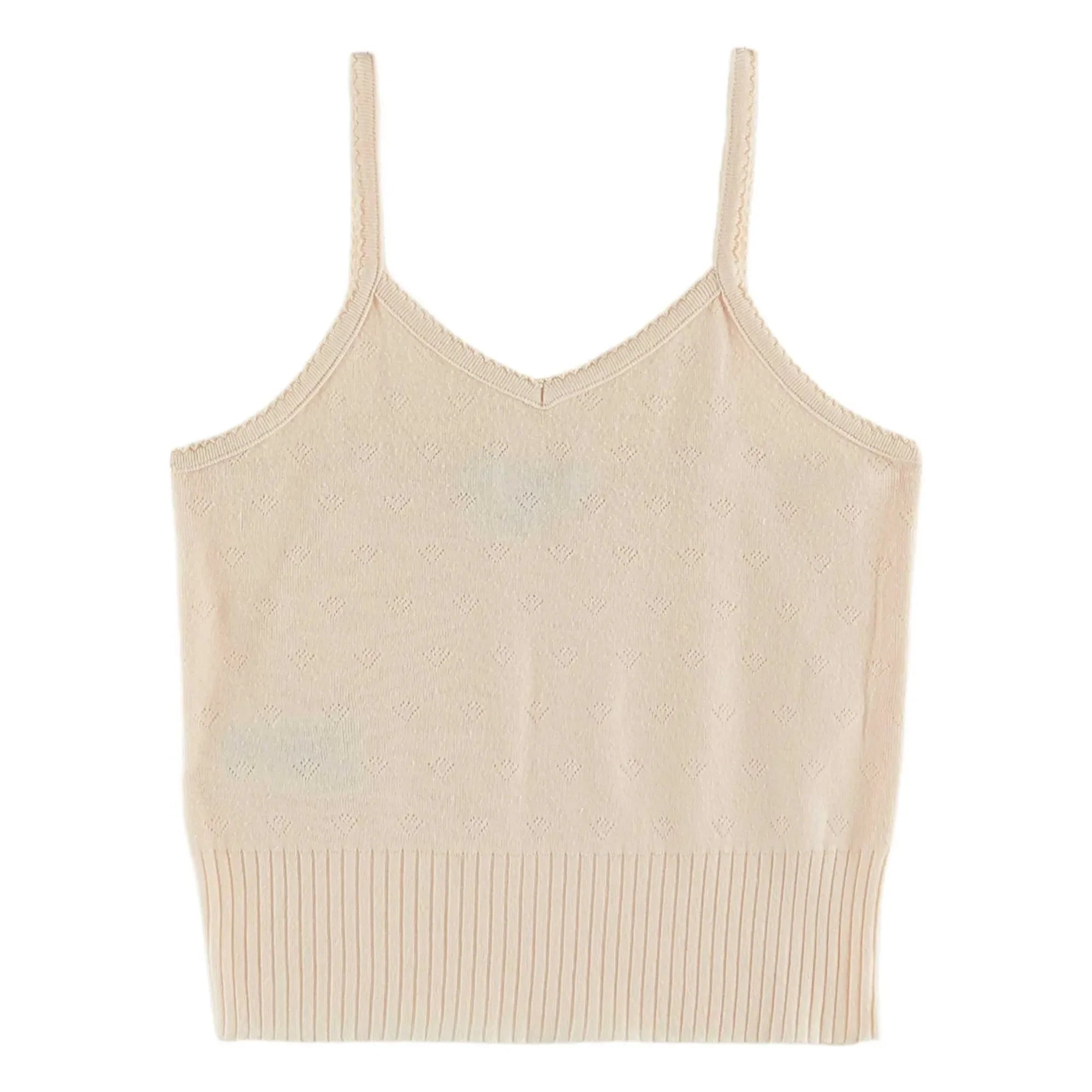 Emile et Ida - Camiseta de tirantes calada | Crema
