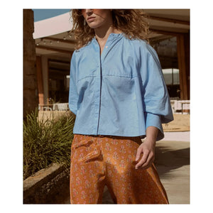 Mes Demoiselles - Blusa de popelín de algodón Soon | Azul claro