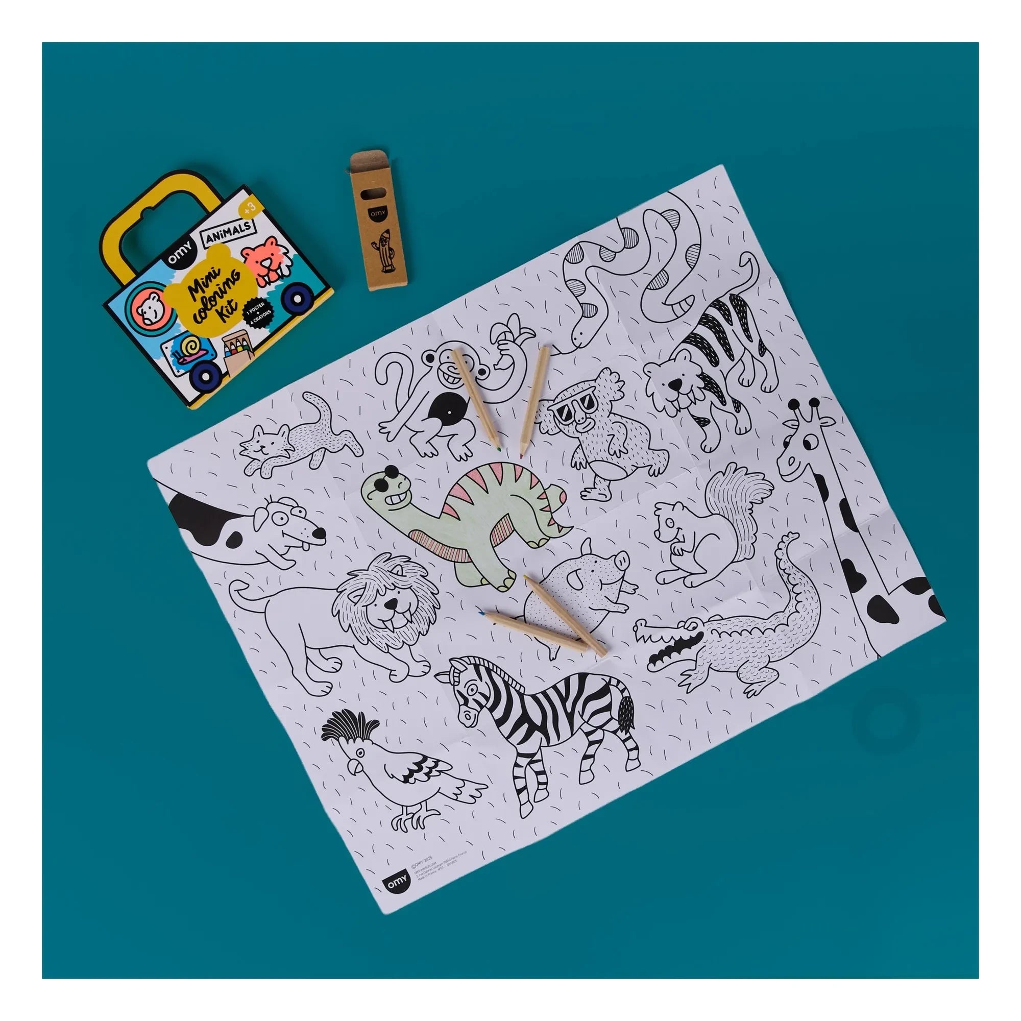 Omy - Mini set de colorear animales