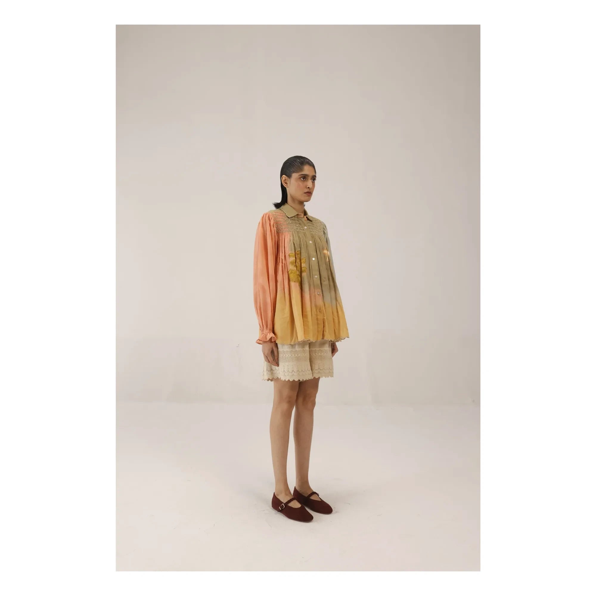 CORD - Judy Blusa de algodón y seda | Caqui