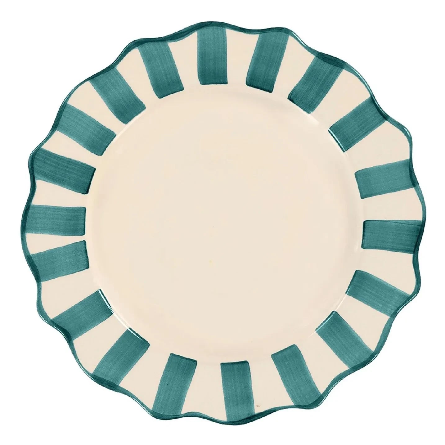 Anna + Nina - Plato festoneado | Verde cromo