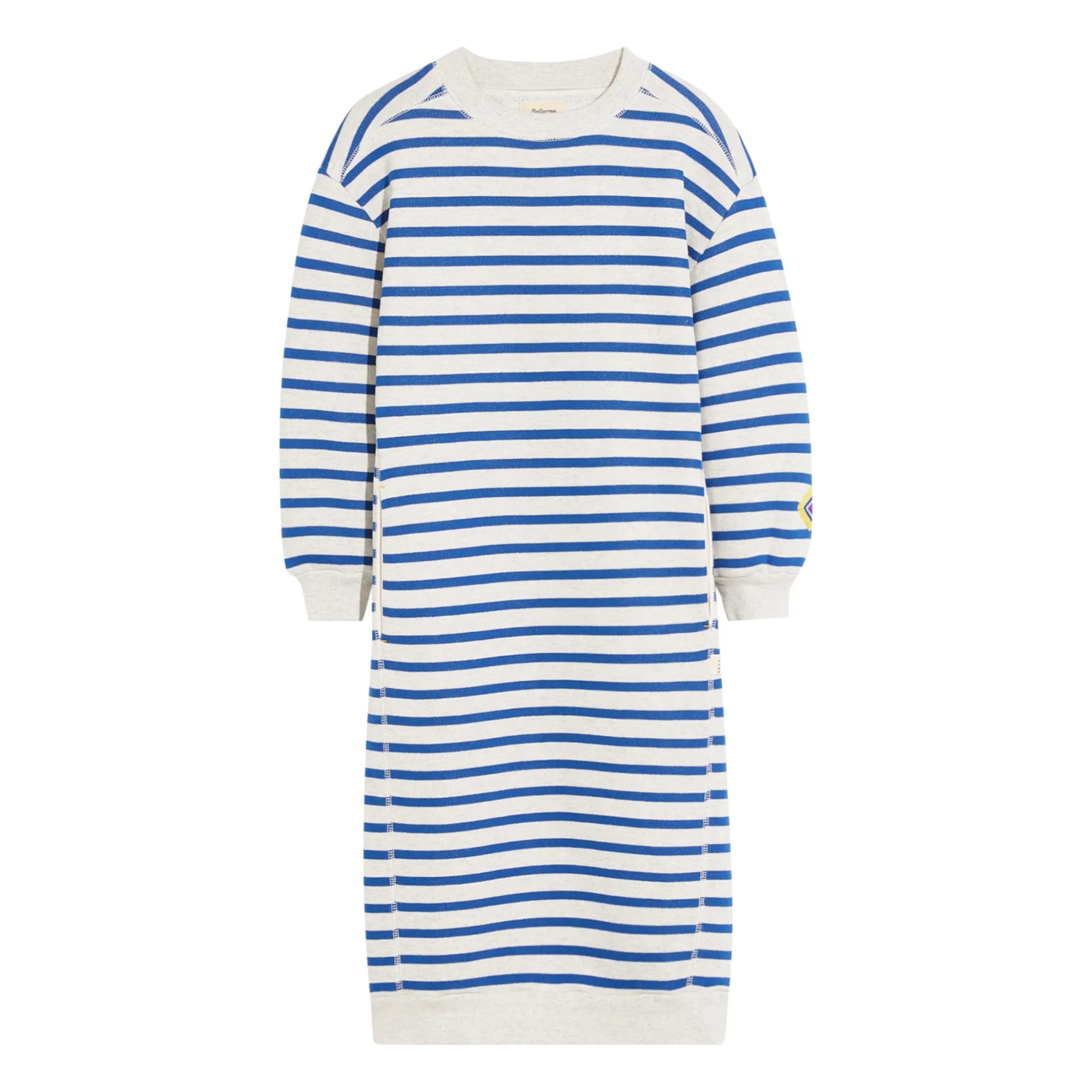 Bellerose - Vestido Sudadera Fadola Marinière | Blanco jaspeado