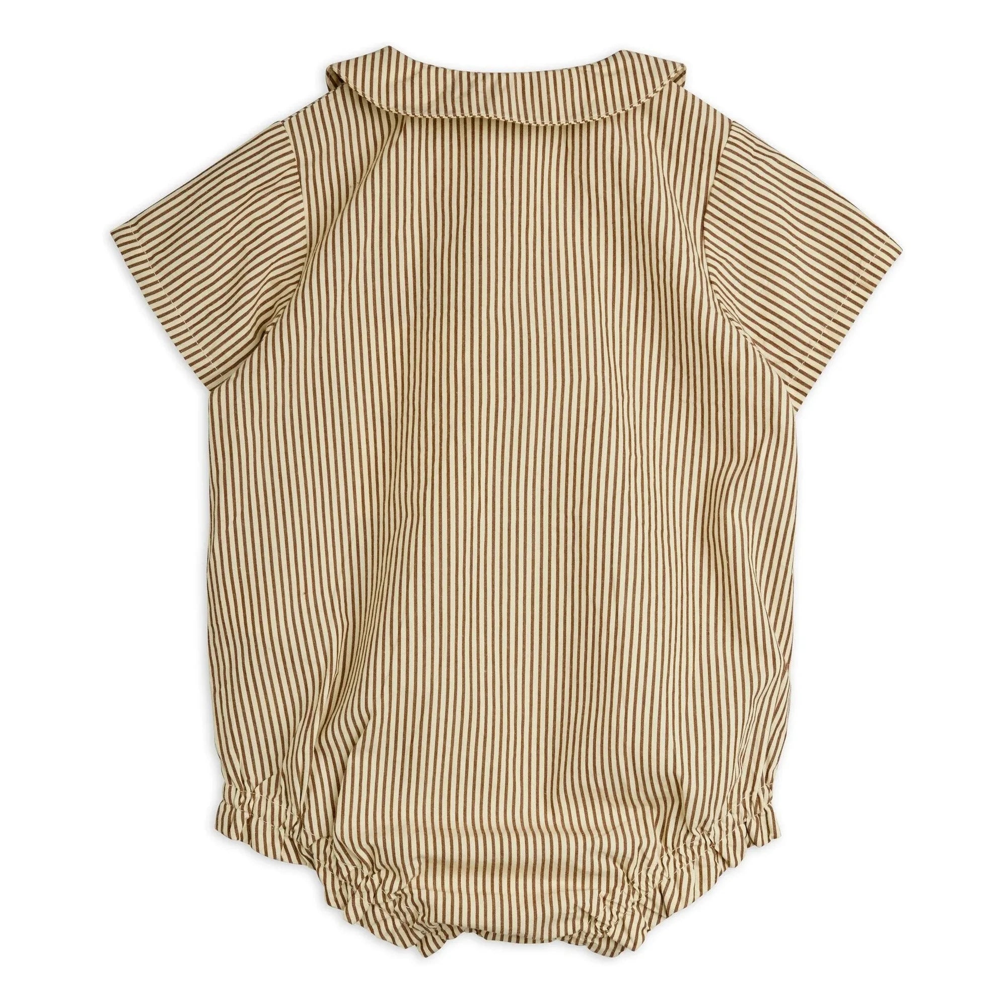 Mini Rodini - Mono de popelina de algodón orgánico a rayas | Marrón
