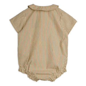 Mini Rodini - Mono de popelina de algodón orgánico a rayas | Marrón