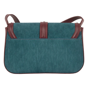 Maria de la Orden - Bolso de terciopelo y piel Noah | Azul Petróleo
