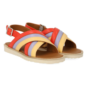 Angulus - Sandalias de tiras cruzadas con bloques de color | Amarillo pálido