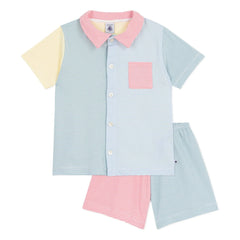 Petit Bateau - Pijama corto color block Millerais | Azul