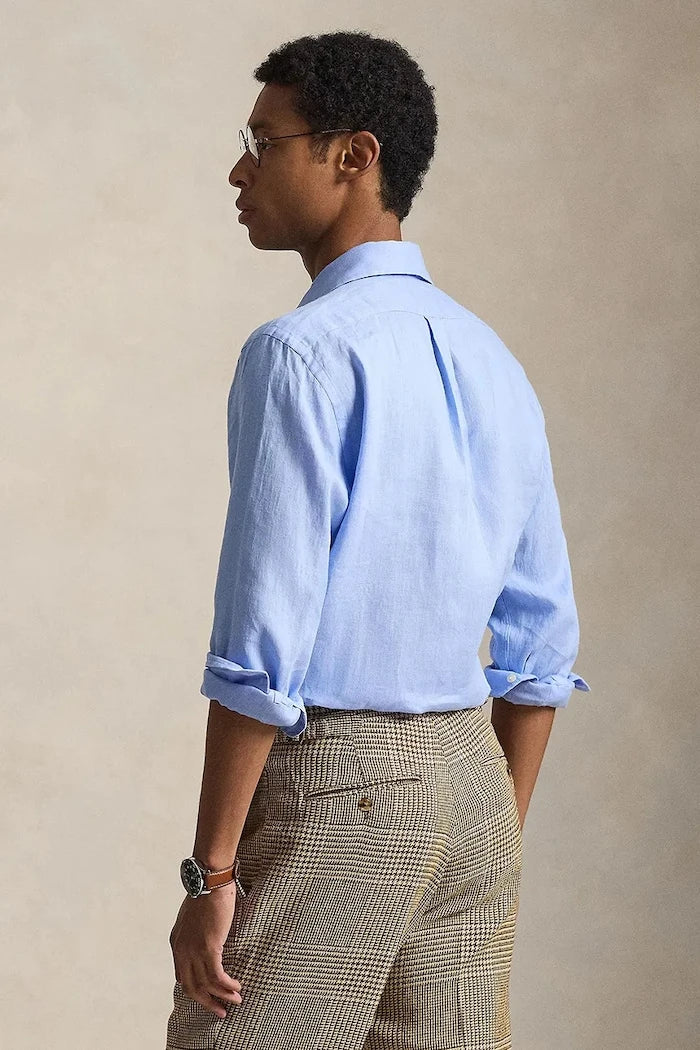 Camisa deportiva de lino de manga larga para hombre Polo Ralph Lauren