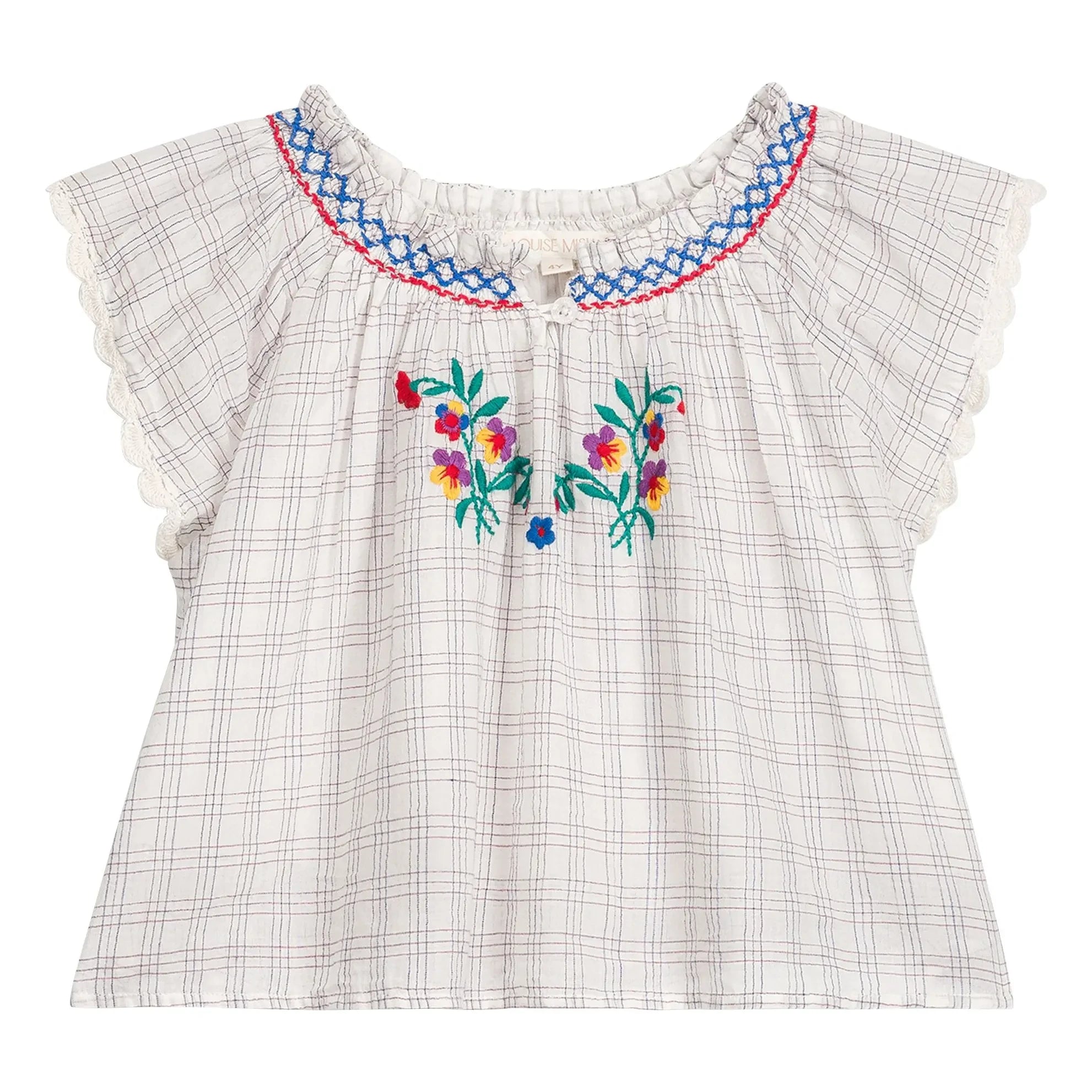 Louise Misha - Blusa Perla de Algodón Orgánico Tiles | Crudo