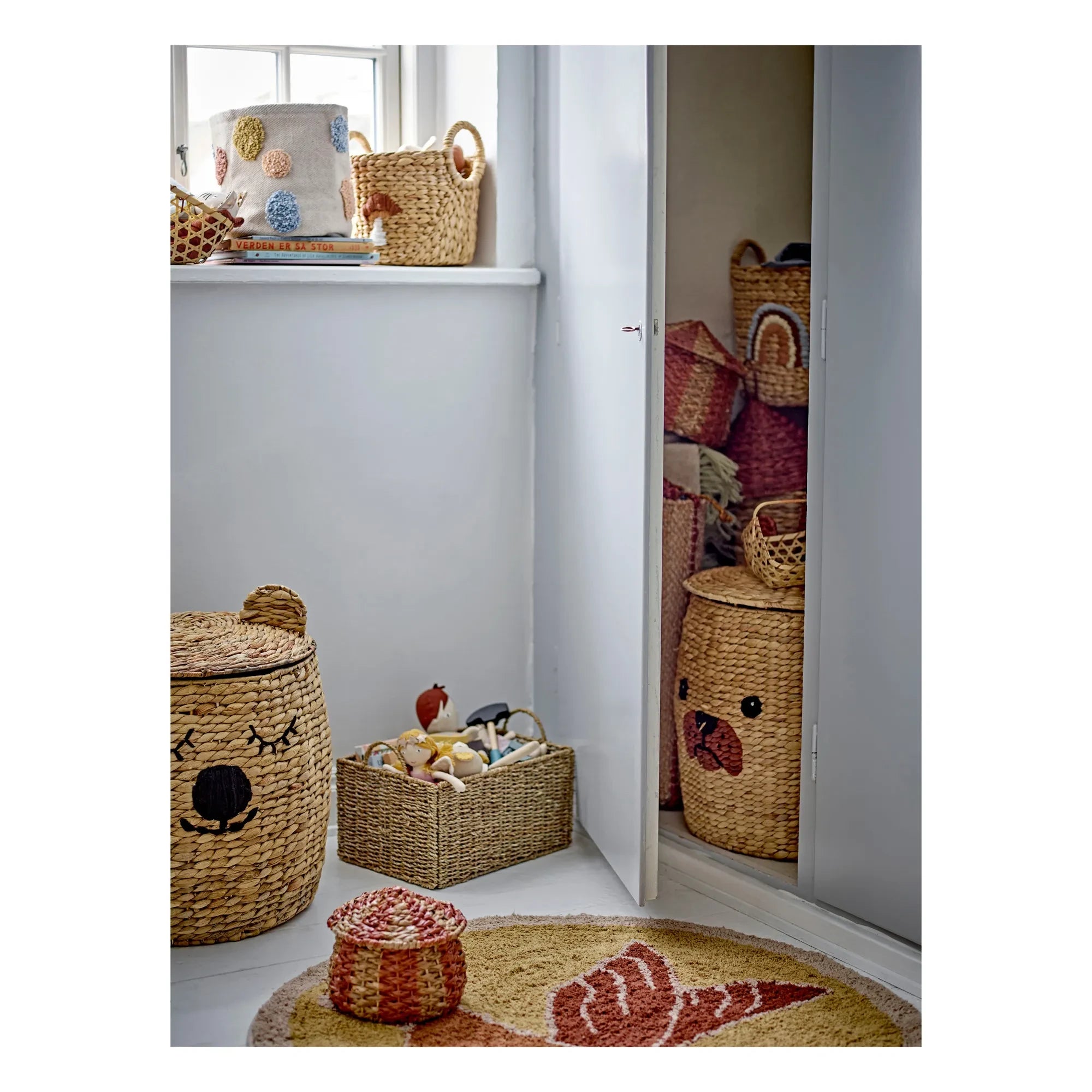 Bloomingville Mini - Cesta de almacenamiento con tapa