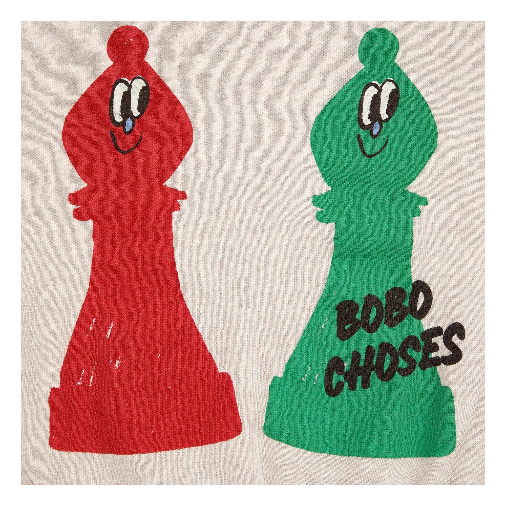 Bobo Choses - Sudadera Ajedrez Algodón Orgánico | Beige jaspeado