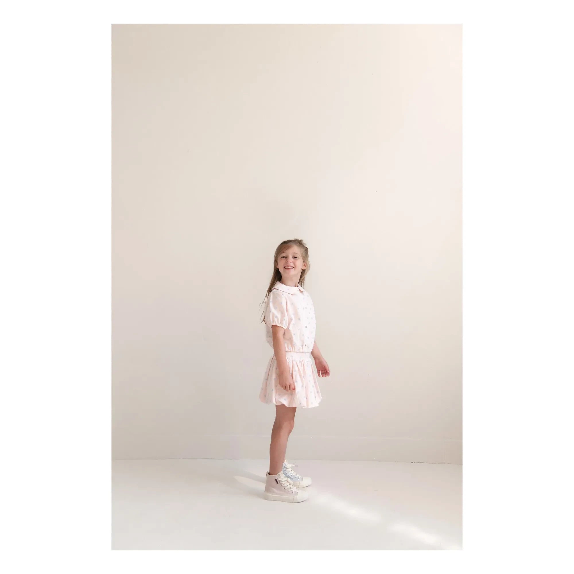 Jenest - Falda Globo Betty Lunares Algodón Orgánico | Rosa Palo
