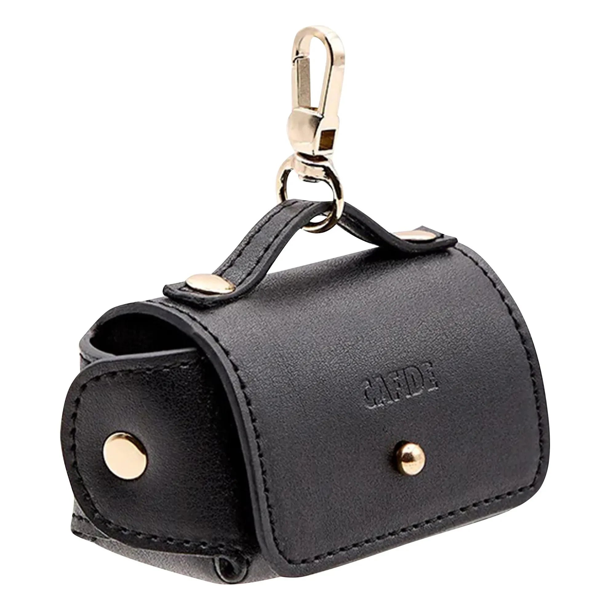 Cafide - Dispensador de bolsas de cuero vegano | Negro