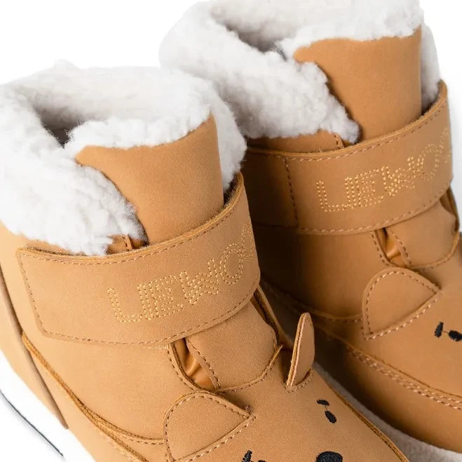 Liewood - Barley Bear Botas con forro de felpa fabricado con fibras recicladas | Caramelo