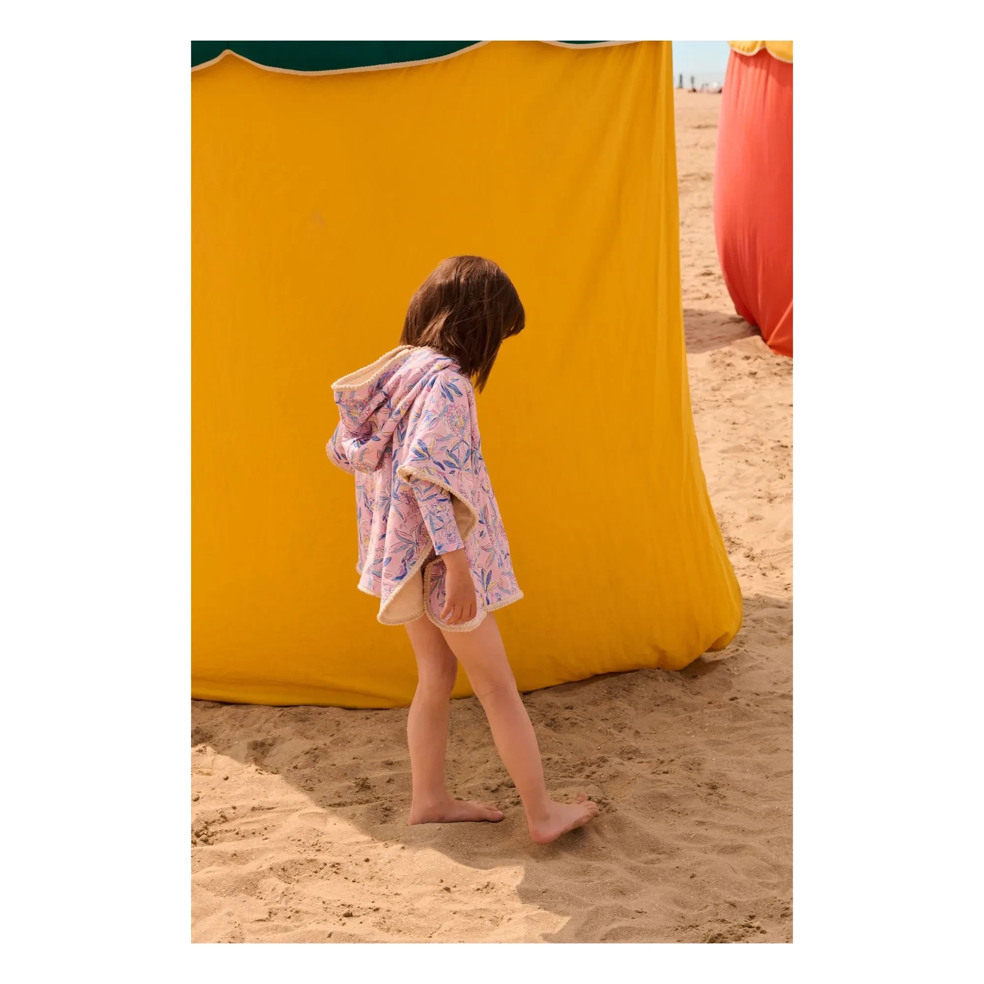 Louise Misha - Poncho de baño de algodón orgánico Mael | Rosa Pálido