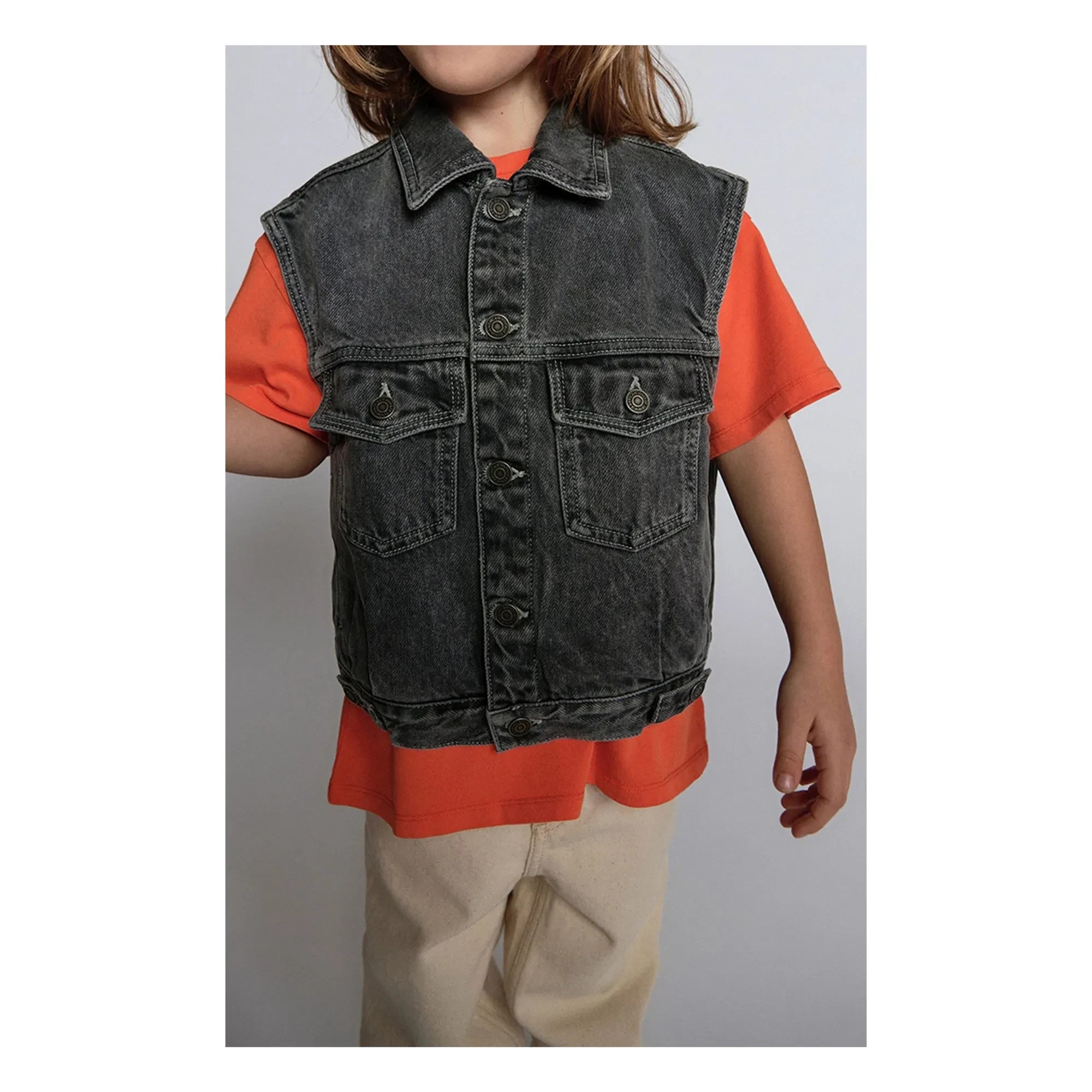 American Vintage - Chaleco vaquero sin mangas Yopday | Gris