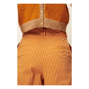 Sessùn - Pantalones de algodón a rayas Provencia | Naranja