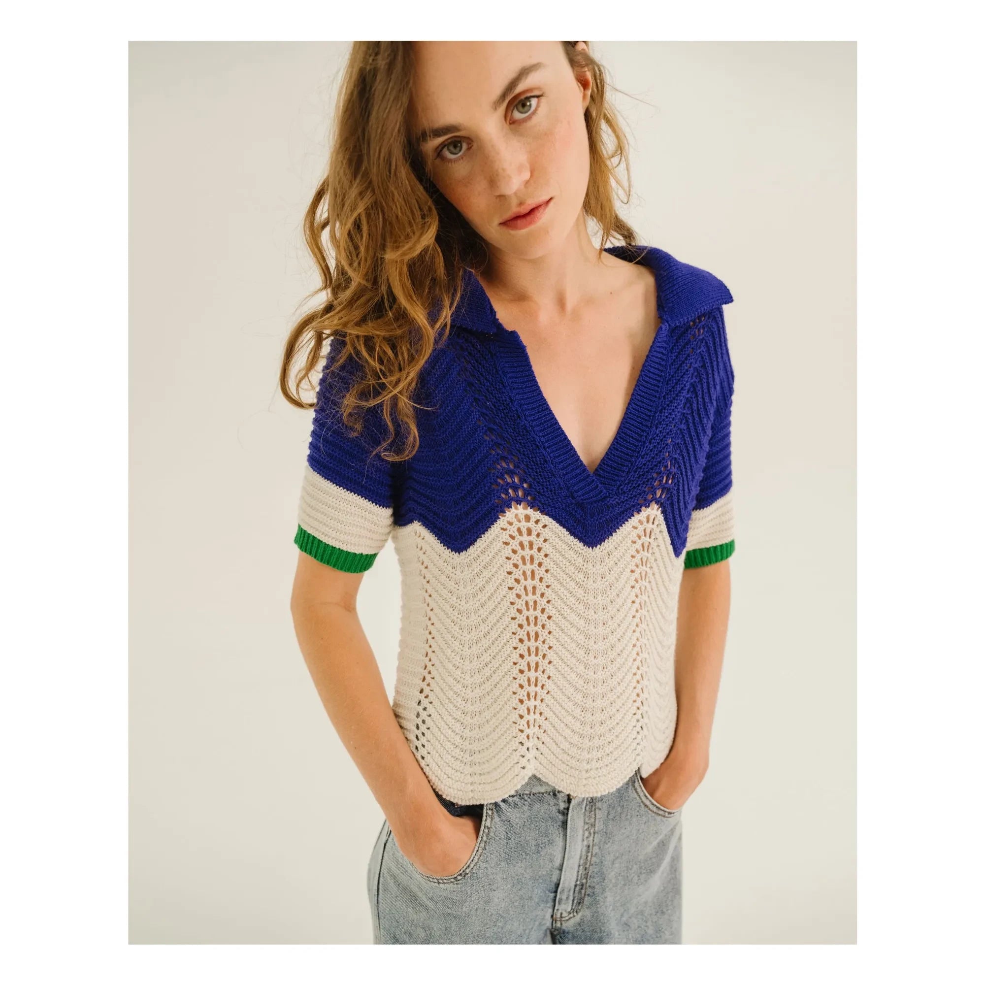 Tinsels - Jersey cuello vuelto | Azul