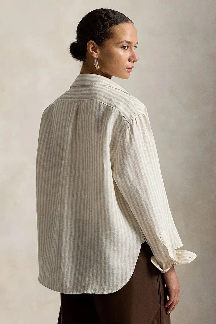 Polo Ralph Lauren Camisa de lino para mujer LINEN-LSL-BFS