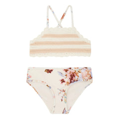 Zimmermann - Traje de Baño de Ganchillo Floral Awaken | Rosa Claro