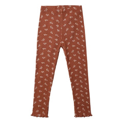 Rylee + Cru - Leggings acanalados con estampado floral | Teja
