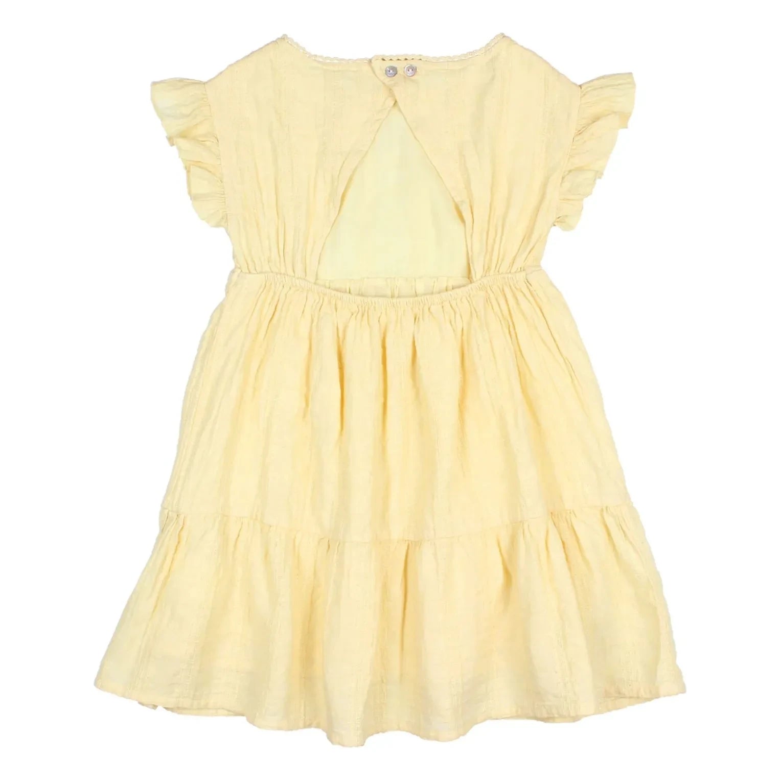 Búho - Vestido sin espalda de vual de algodón Lurex | Amarillo