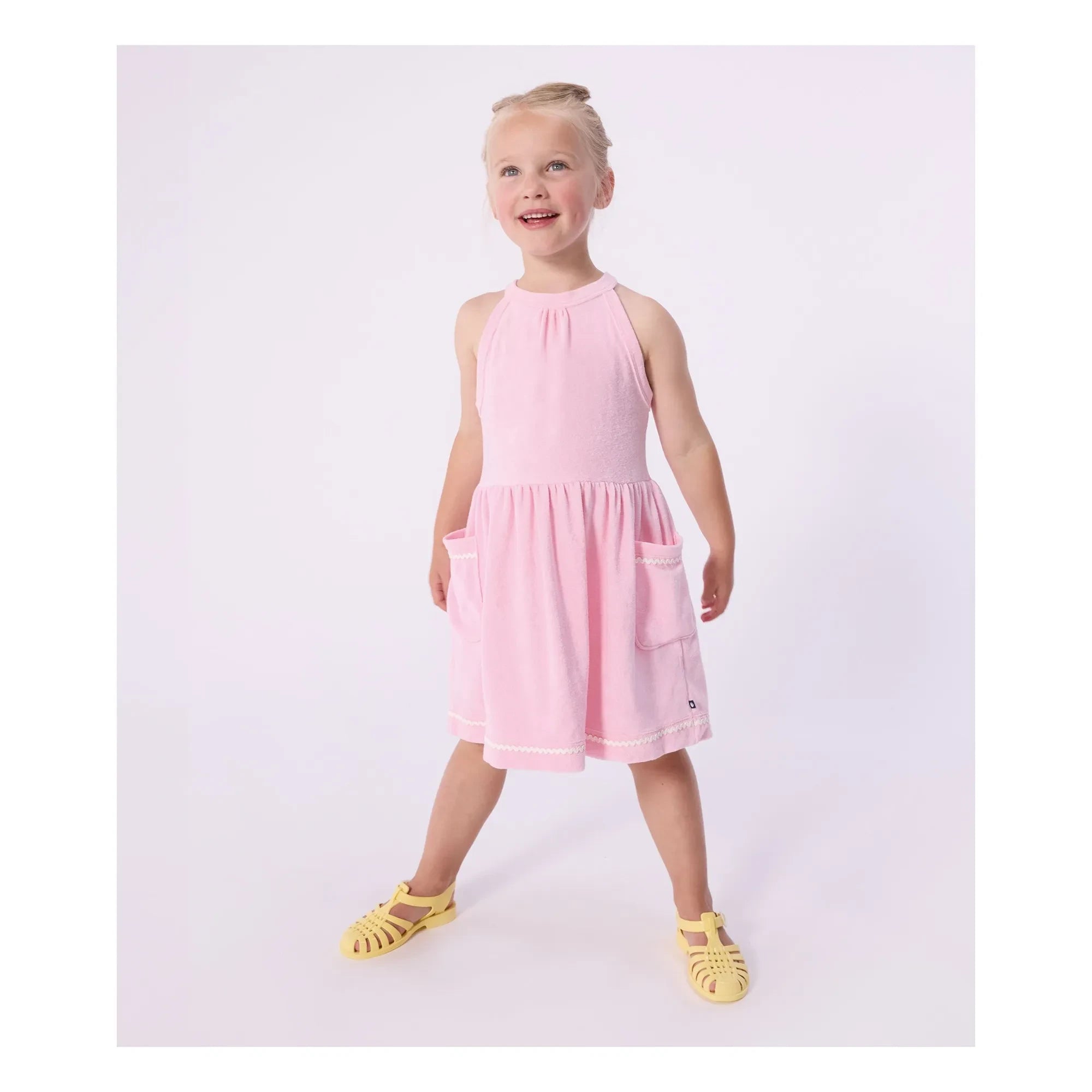 Petit Bateau - Vestido toalla rosa