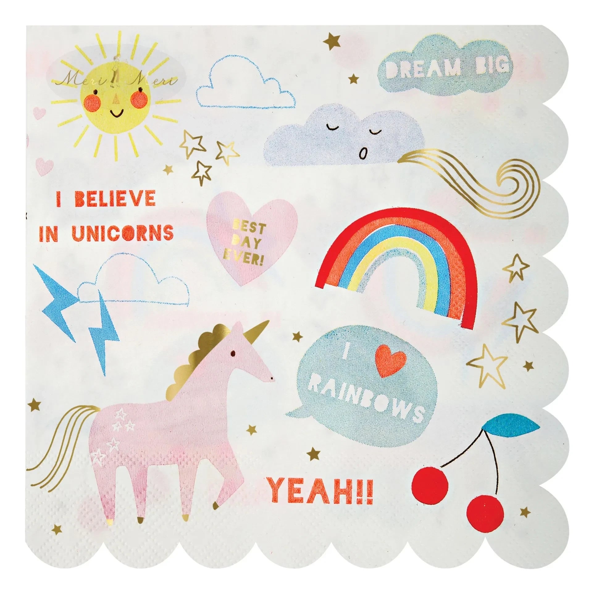 Meri Meri - Servilletas de papel I Believe in Unicorns - Juego de 16