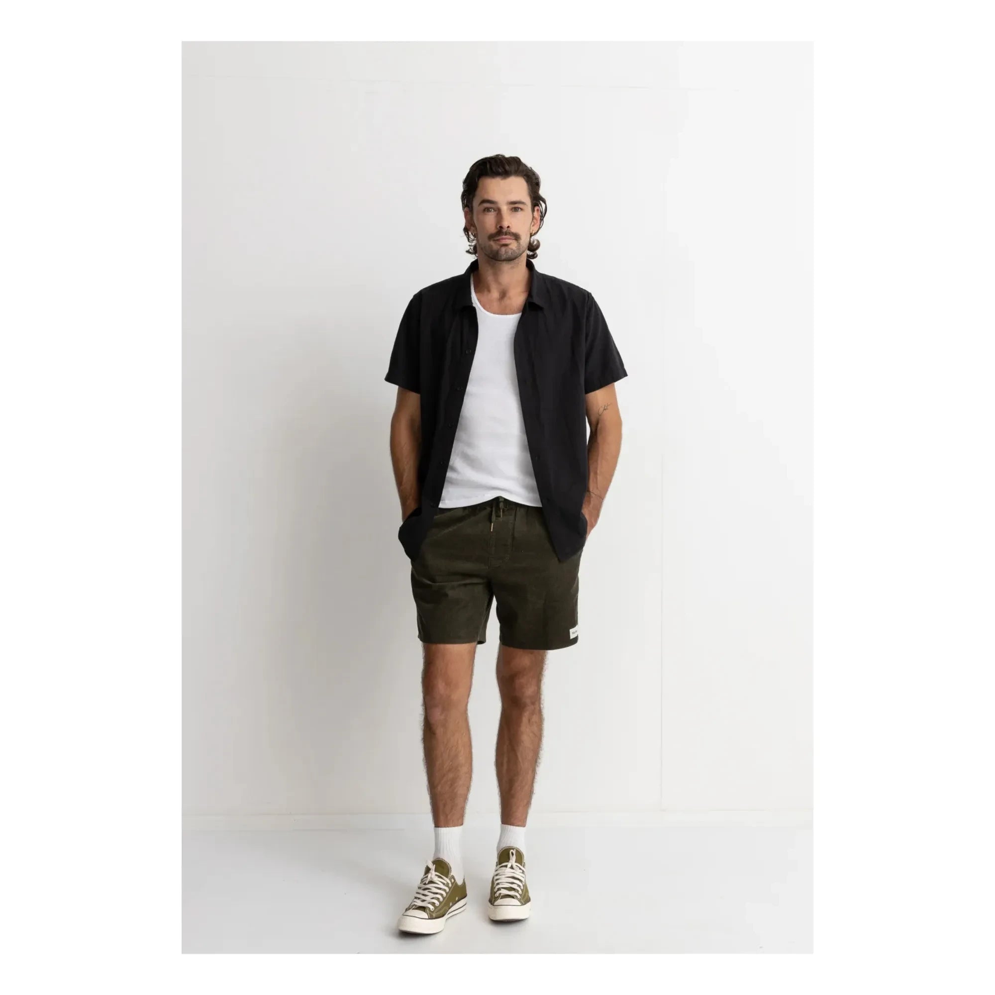 Rhythm - Blusa Clásica de Lino | Negro