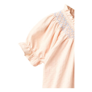 Copenhagen Colors - Blusa fruncida de algodón orgánico | Rosa Lichi