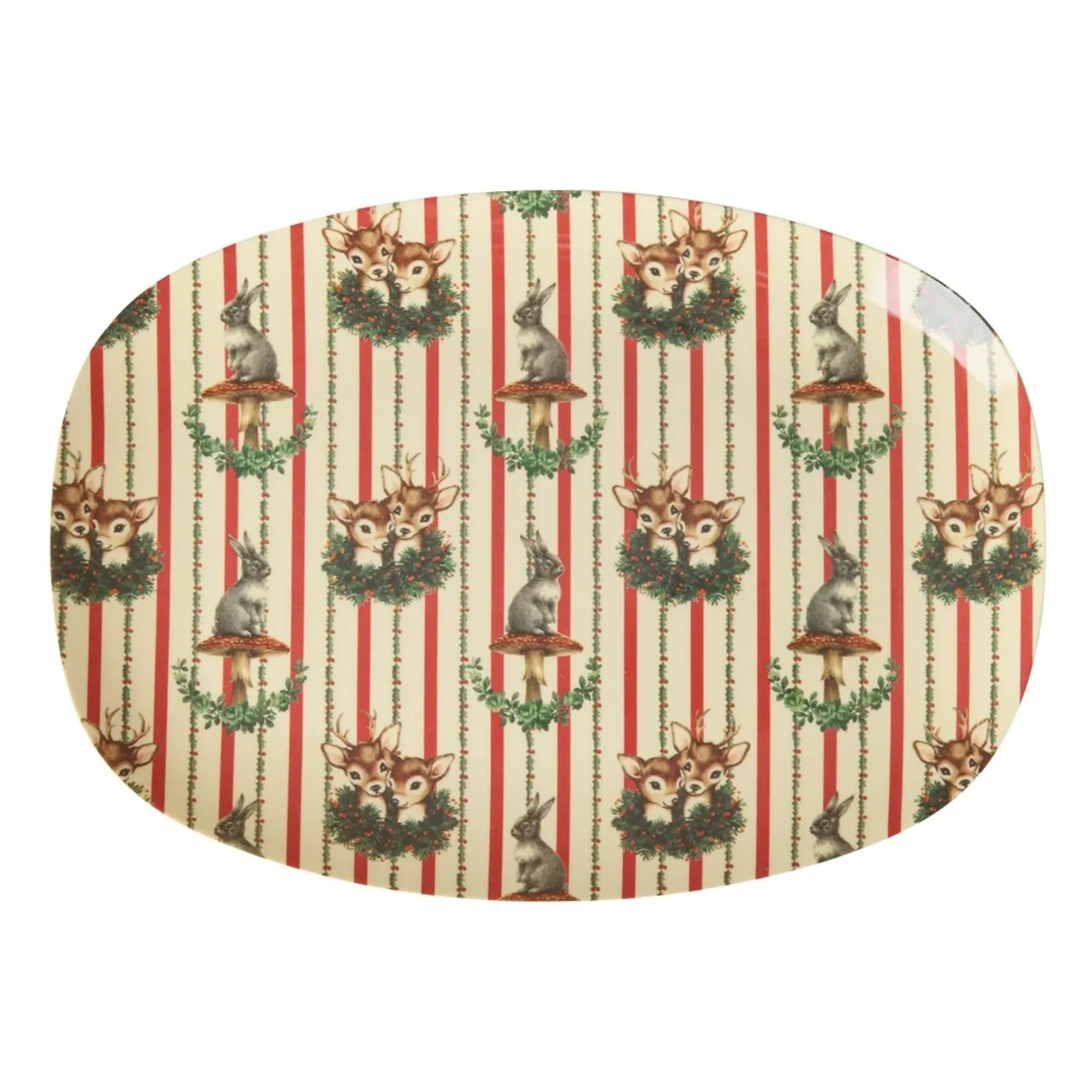 Rice - Plato rectangular de melamina Sweet Forest | Crema