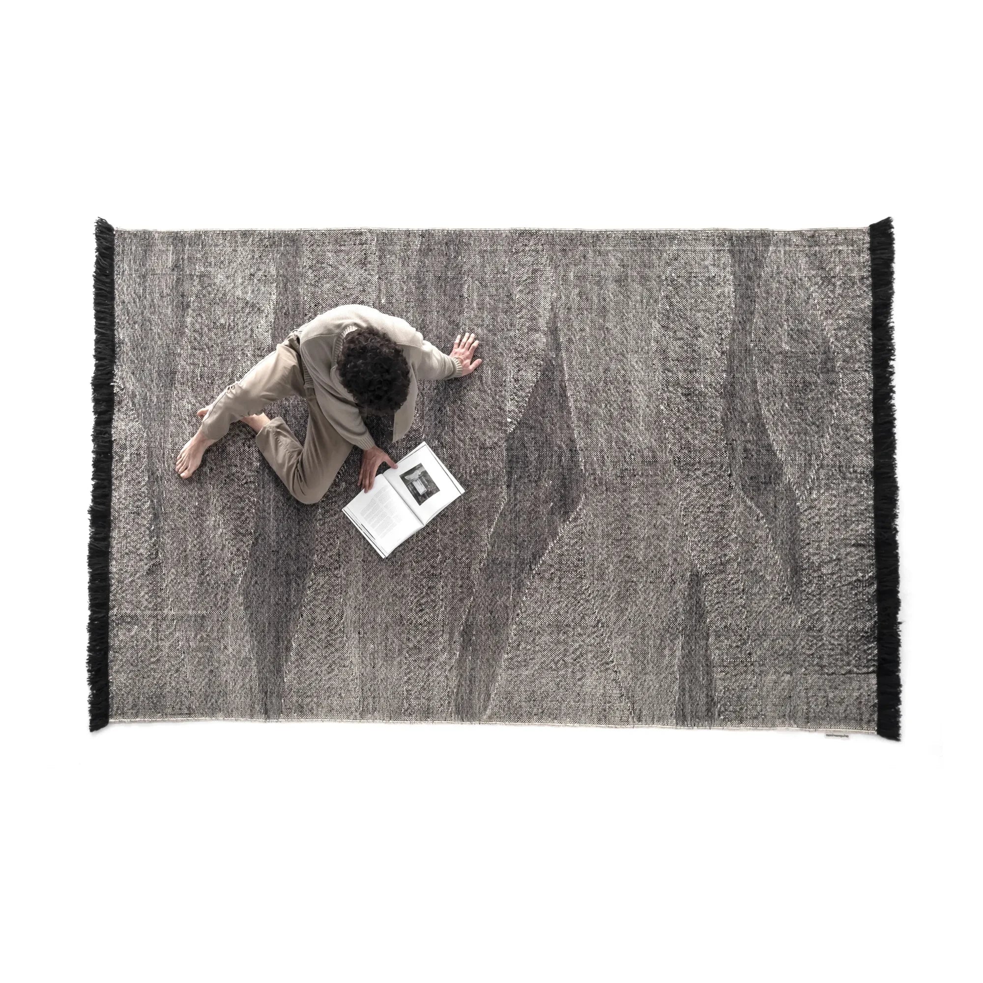 Nanimarquina - Alfombra de Lana Afgano Telar | Negro