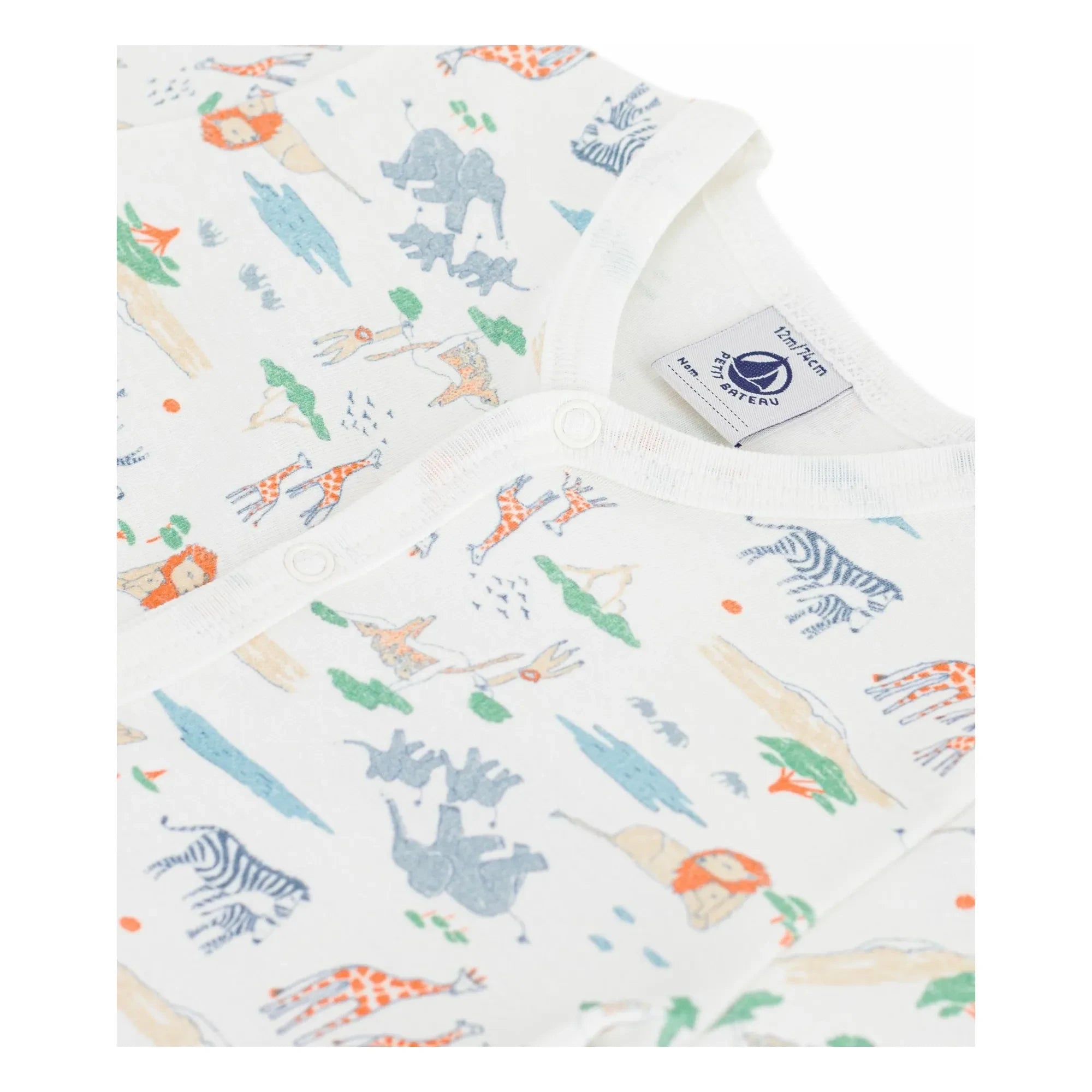 Petit Bateau - Pantalones Cortos con Estampado de Animales y Saquito de Dormir | Blanco