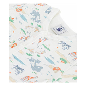 Petit Bateau - Pantalones Cortos con Estampado de Animales y Saquito de Dormir | Blanco