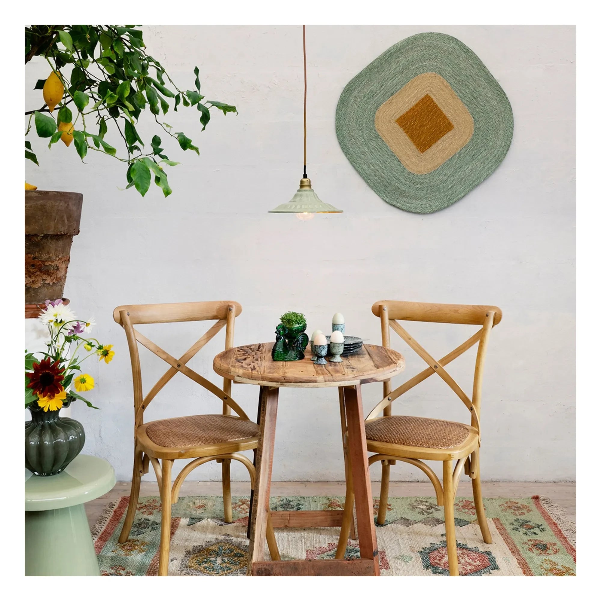 Madam Stoltz - Decoración de pared de hierba marina | Turquesa