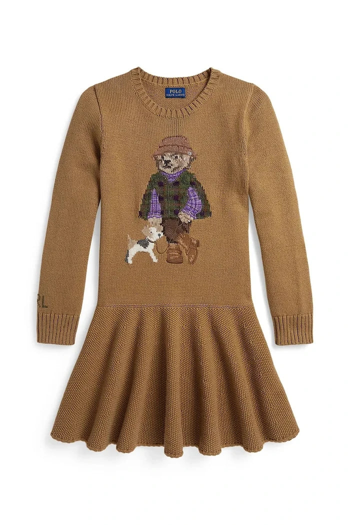 Vestido acampanado de algodón Polo Ralph Lauren