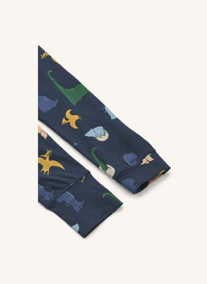 Liewood - Wilhelm Dinosaurios Pijama de Algodón Orgánico | Azul Oscuro