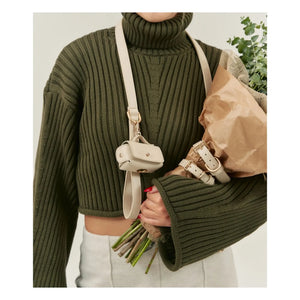 Cafide - Dispensador de bolsas de cuero vegano | Beige