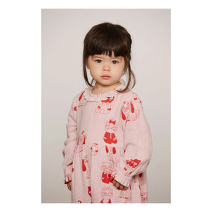 Mini Rodini - Mono animal de algodón orgánico | Rosa