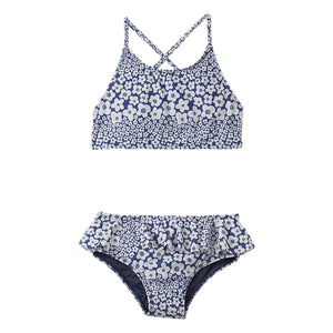 Fabula - Traje de baño de 2 piezas con volantes florales | Azul