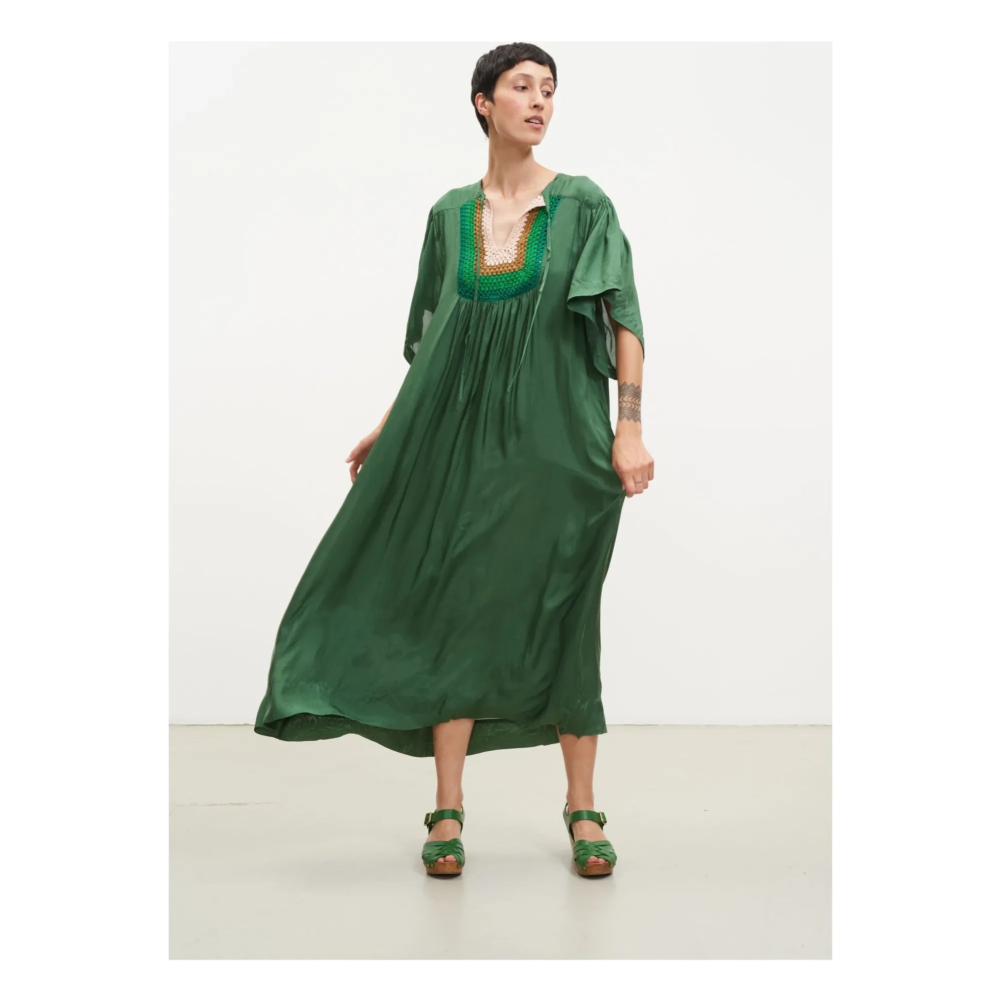 Leon & Harper - Vestido Rival de ganchillo | Verde