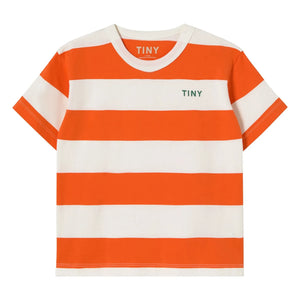 Tinycottons - Camiseta de rayas de algodón orgánico | Rojo