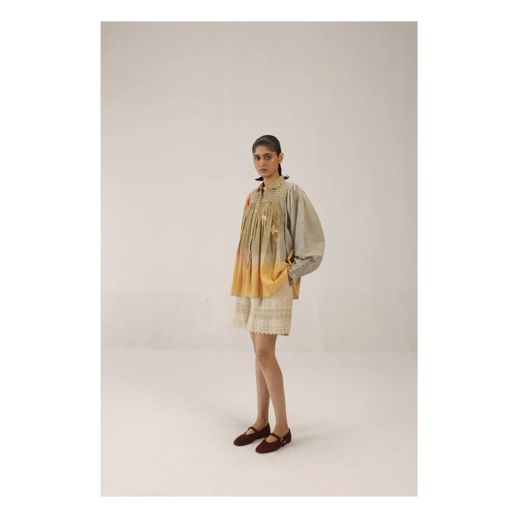 CORD - Judy Blusa de algodón y seda | Caqui