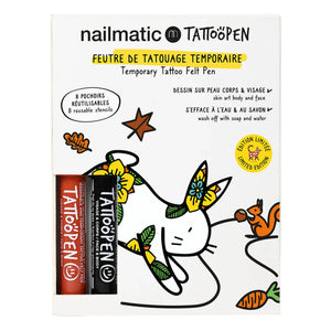 Nailmatic Kids - Bunny x AMI IMAGINAIRE Tattoopen ve Yeniden Kullanılabilir Şablon Seti