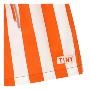 Tinycottons - Pantalones Cortos de Sarga a Rayas | Rojo