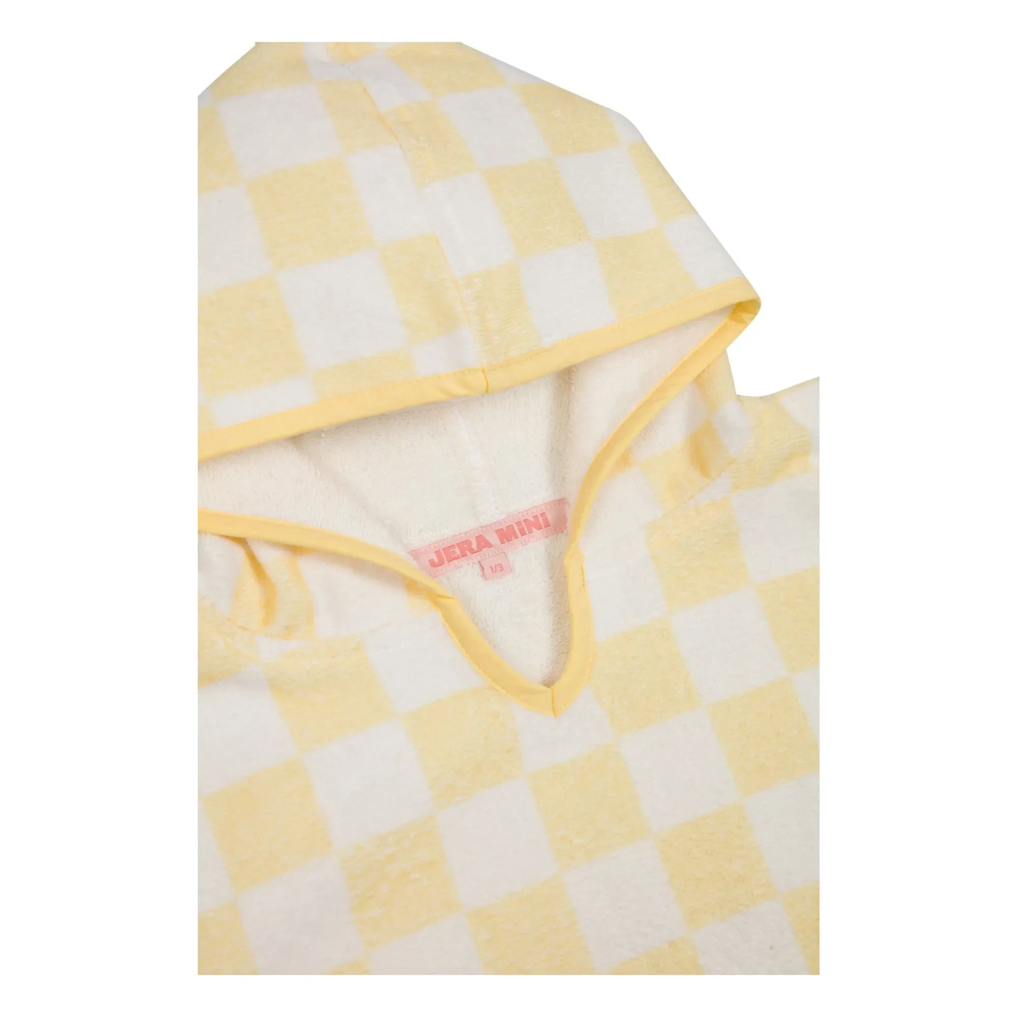 Jera Mini - Poncho de toalla a cuadros vichy | Amarillo pálido